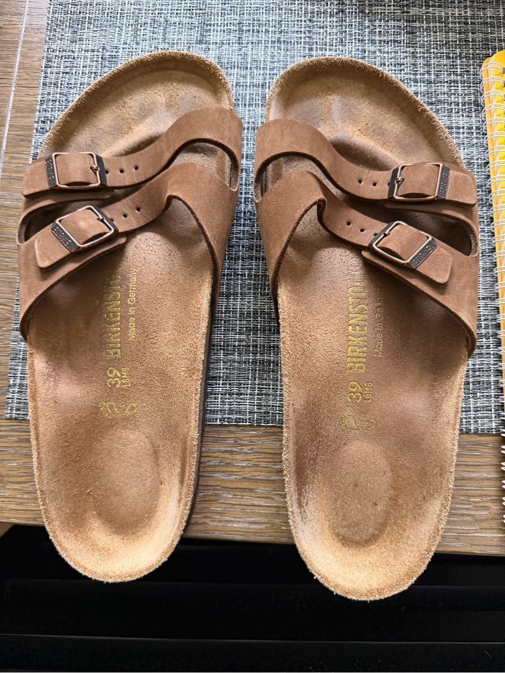 Birkenstock Arizona Suede Two-Strap Sandals in Brown